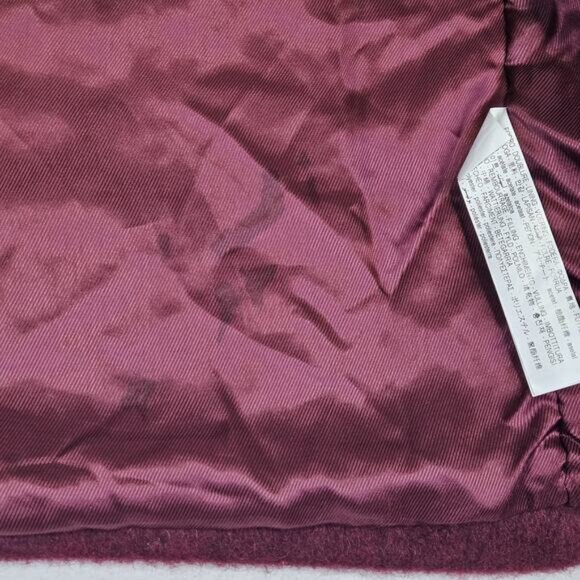 Zara Girls 9 Peacoat Burgundy Wool Mohair Alpaca Preppy Winter Coat EU 134cm - Picture 9 of 15